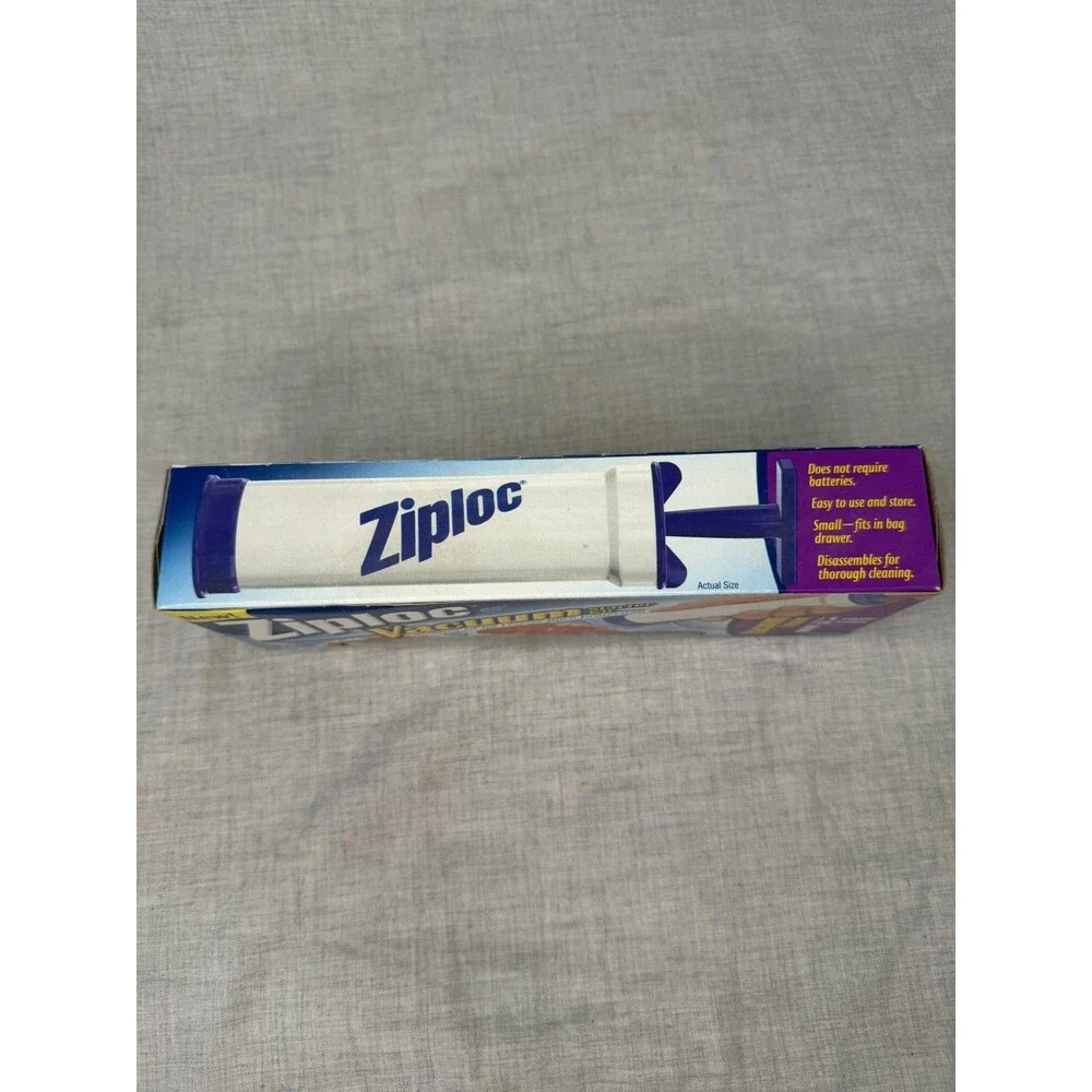 Ziploc Vacuum Starter Kit Freezer Bags With 1 Pump 3 Quart Bags New